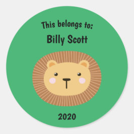 Detta Tillhör till Grönten Back to school Lejona A Runt Klistermärke