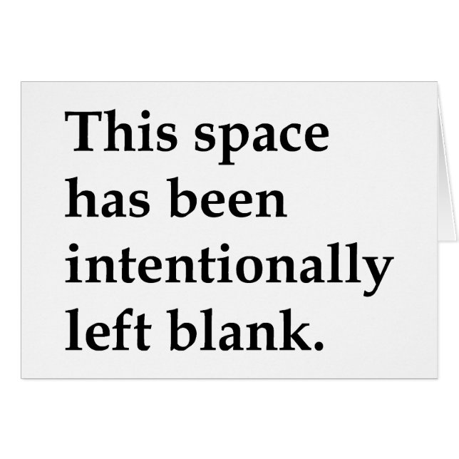 Detta tomma utrymme hälsningskort (Framsidan Horizontal)