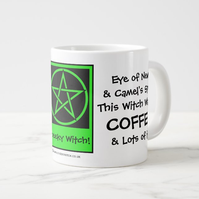 Detta Witch vill ha kaffe JUMBO pagan wiccan mugg  (Framsida höger)