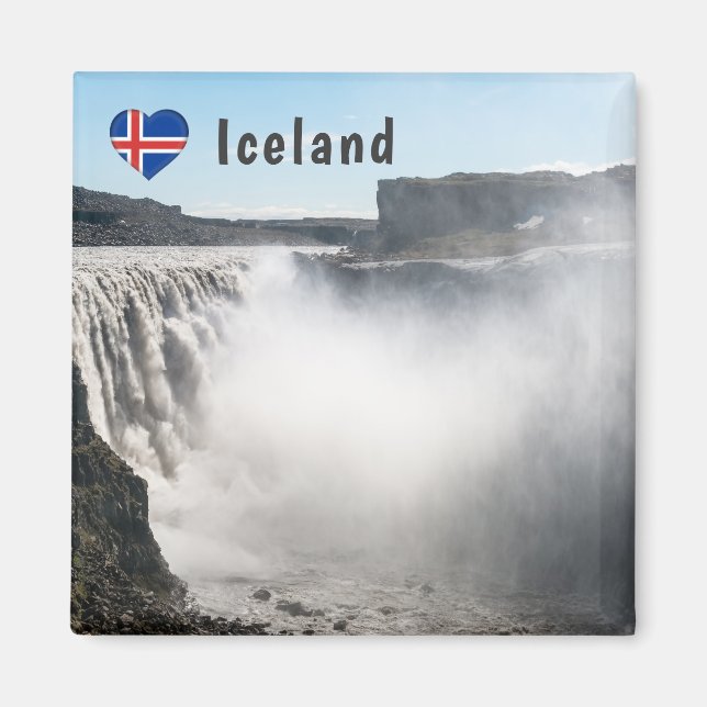 Dettifoss vattenfall i Vatnajokull NP - Island Magnet (Framsidan)