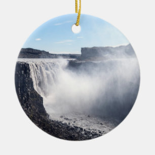 Dettifoss Waterfall i Vatnajokull NP - Island Julgransprydnad Keramik