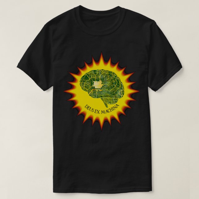 Deus Ex Machina Circuit Board Brain Sol Gud från t Shirt (Design framsida)