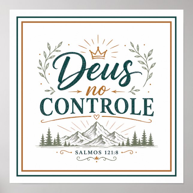 Deus i kontrollen Kristet andligt uttryck Poster (Framsidan)