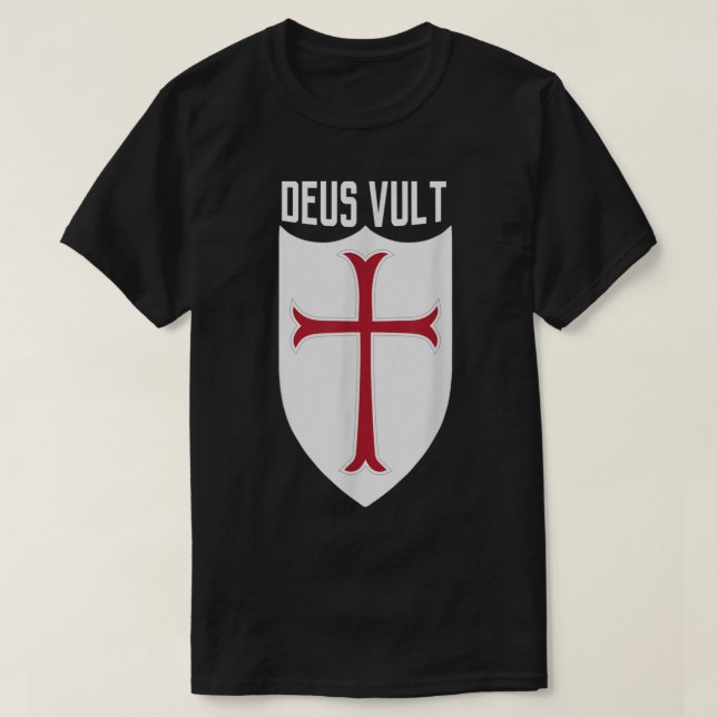 Deus Vult God vill ha ett korsande meme T Shirt (Design framsida)