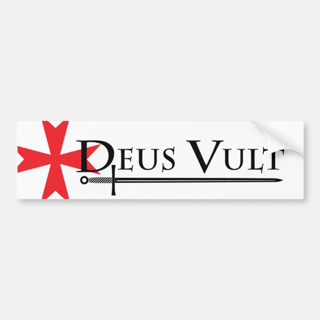 Deus Vult (guden Wills det!), bildekalvit Bildekal (Framsidan)
