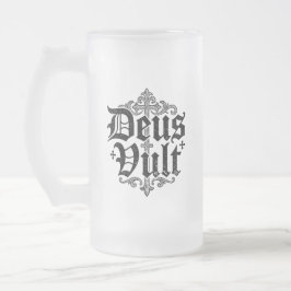 Deus Vult Korsfararkors Kristet Tatueringstil Frostat Ölglas