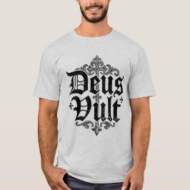 Deus Vult Korsfararkors Kristet Tatueringstil T Shirt