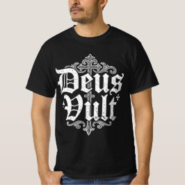 Deus Vult Korsfararkors Kristet Tatueringstil T Shirt