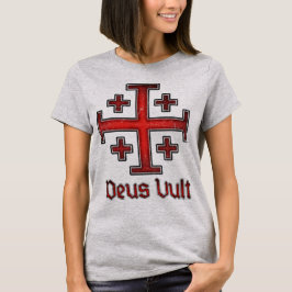 Deus Vult Korsriddare Tempelherre Kristet T Shirt