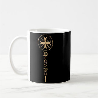 Deus Vult Tempelriddare Medeltida Korstågsriddare Kaffemugg