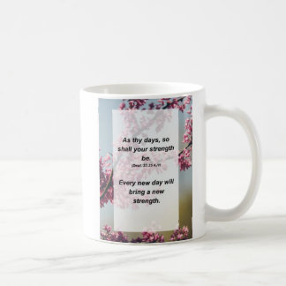 Deut. 33:25 Som din dag, ska din styrka vara Kaffemugg