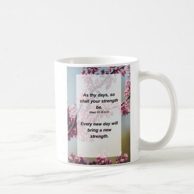 Deut. 33:25 Som din dag, ska din styrka vara Kaffemugg (Höger)