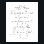 Deuteronomi 28:2 poster<br><div class="desc">Alla dessa välsignelser kommer att kom på dig och följa med dig om du lyder Gud. -Deuteronomi 28:2</div>