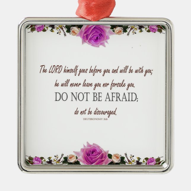 Deuteronomi 31:8 Herren går före dig Julgransprydnad Metall (Framsidan)
