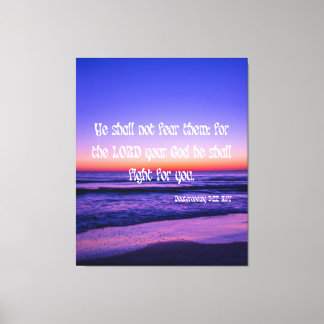 Deuteronomi 3:22 Bible Verse KJV Pic Wall Art Canvastryck