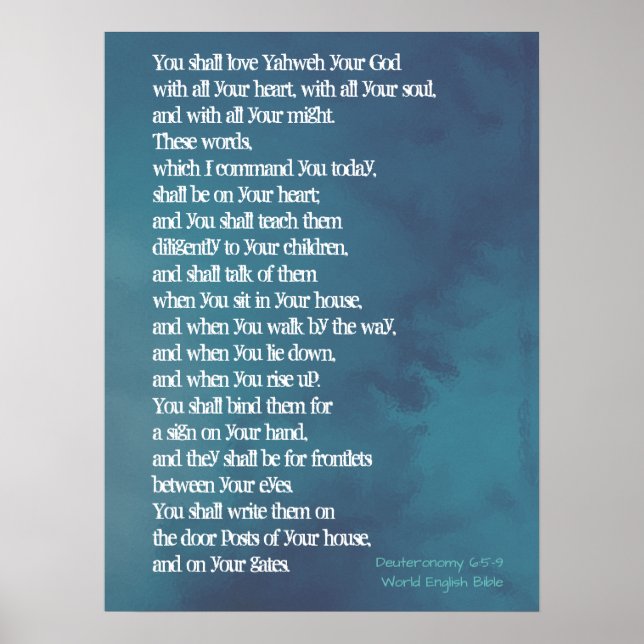 Deuteronomi 6:5-9 - Prioriteringar Poster (Framsidan)