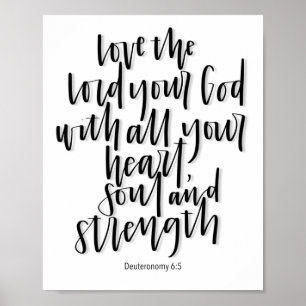 Deuteronomi 6:5 - Kärlek the Lord - Lettered Post Poster