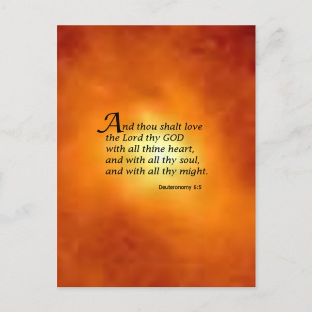 Deuteronomi 6:5 vykort (Framsida)