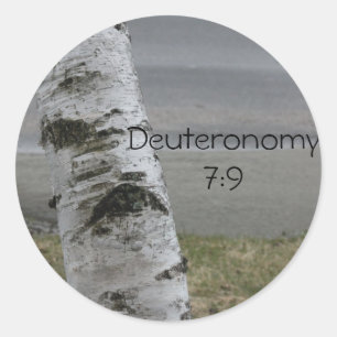Deuteronomi 7:9-streck runt klistermärke