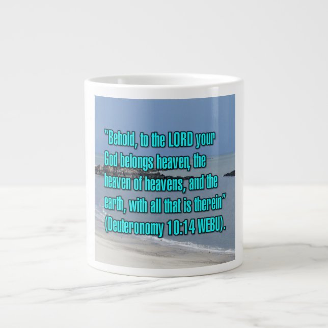 Deuteronomy 10:14 WEBU Mug Jumbo Mugg (Framsidan)