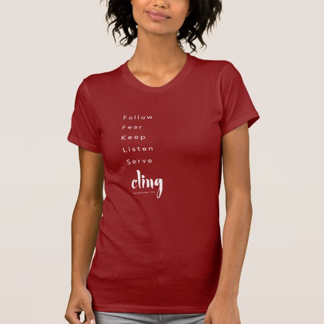 Deuteronomy 13:4 Verbs T-shirt (Framsida)
