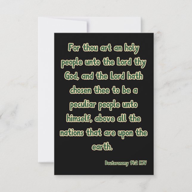 Deuteronomy 14:2 KJV Bible Verse Hälsning Kort (Framsida)