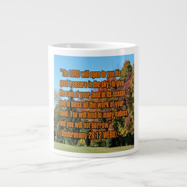 Deuteronomy 28:12 WEBU Mug Jumbo Mugg (Framsidan)