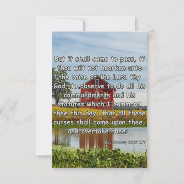 Deuteronomy 28:15 Bible Verse Pic Greeting Card Kort (Framsida)