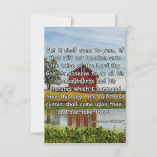 Deuteronomy 28:15 Bible Verse Pic Greeting Card Kort