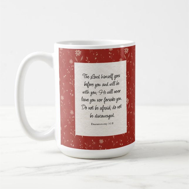 Deuteronomy 31:8 Bibelvers Bild  Kaffemugg (Vänster)