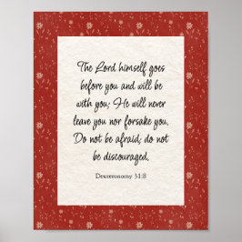 Deuteronomy 31:8 Bibelvers Bild  Poster