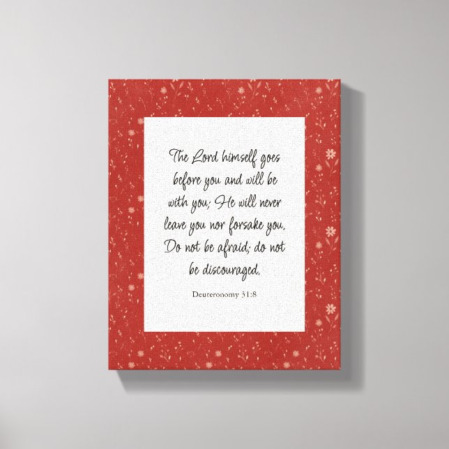 Deuteronomy 31:8 Bible Verse Image Canvastryck (Framsida)