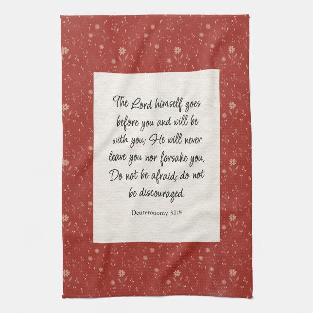 Deuteronomy 31:8 Bible Verse Image Kökshandduk (Vertikal)