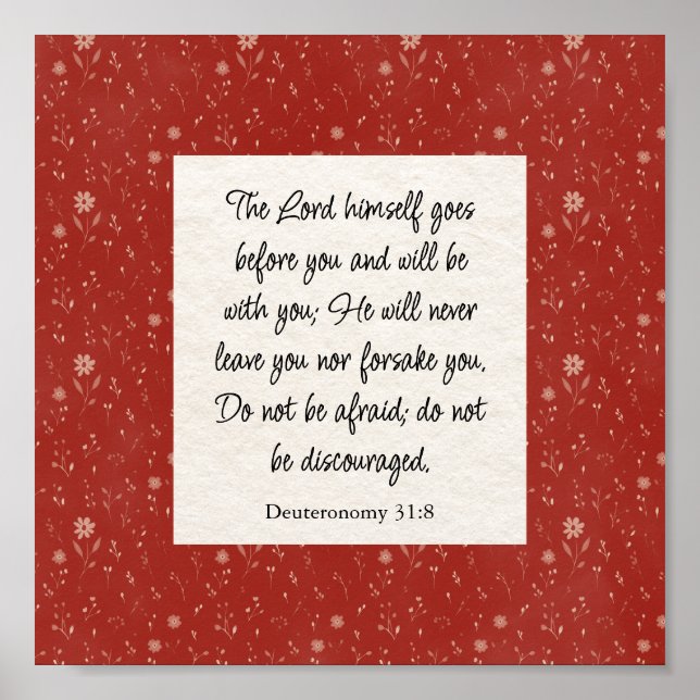 Deuteronomy 31:8 Bible Verse Image Poster (Framsidan)