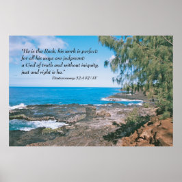 Deuteronomy 32:4 Scripture Print Poster