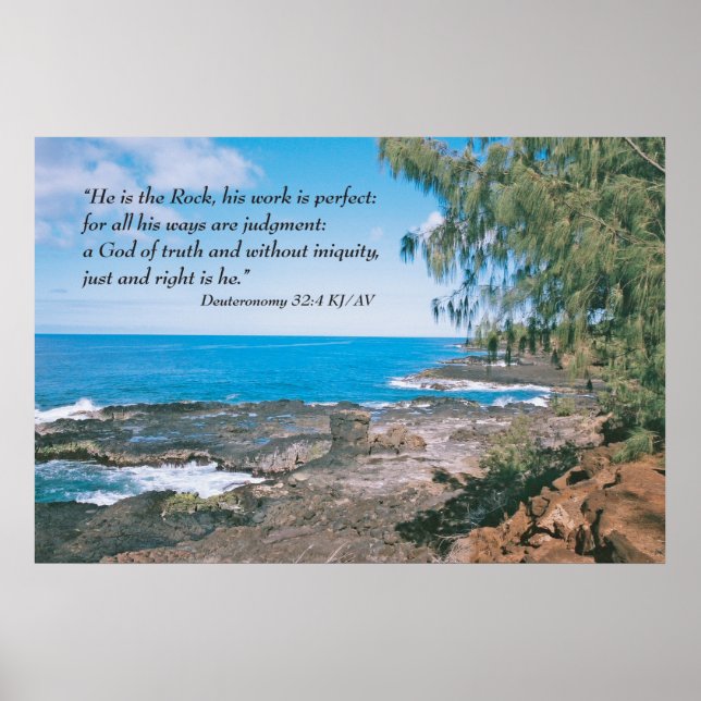 Deuteronomy 32:4 Scripture Print Poster (Framsidan)