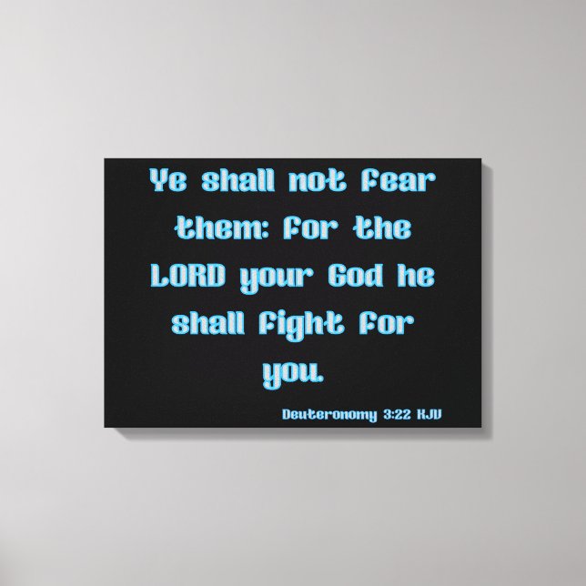 Deuteronomy 3:22 Bible Verse KJV Wall Art Canvastryck (Framsida)