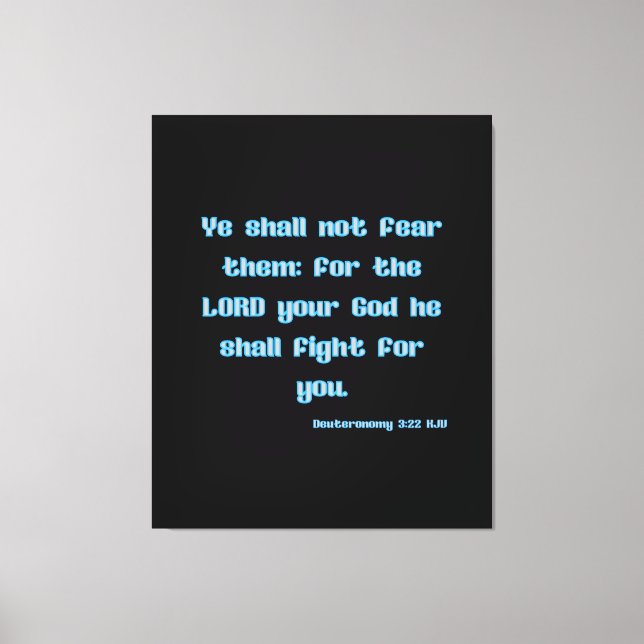 Deuteronomy 3:22 Bible Verse KJV Wall Art Canvastryck (Framsida)