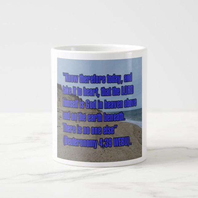 Deuteronomy 4:39 WEBU Mug Jumbo Mugg (Framsidan)
