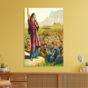 Deuteronomy 6:1 - 9 älskar och lyder gudkanfas canvastryck
