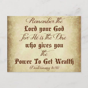 Deuteronomy Bible Kom ihåg Gud din Gud Vykort