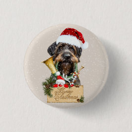 Deutsch Drahthaar, God jul! Magnet Knapp
