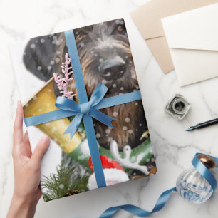 Deutsch Drahthaar, God jul! Nätknapp Presentpapper