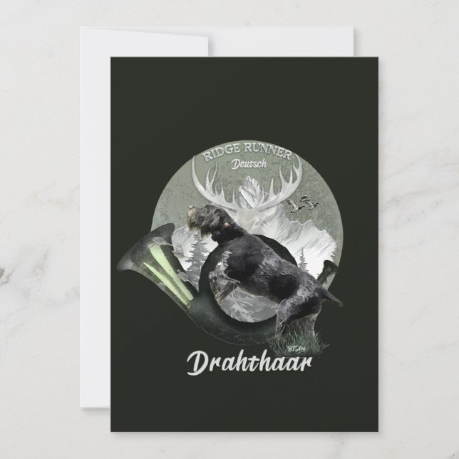 Deutsch Drahthaar Julkort (Framsida)