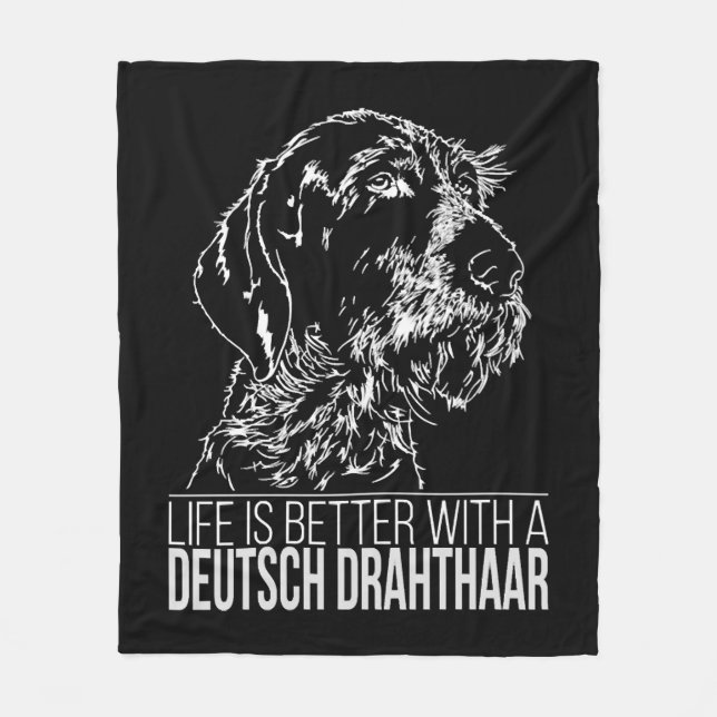 Deutsch Drahthaar-livet är bättre hund att säga Fleecefilt (Framsidan)