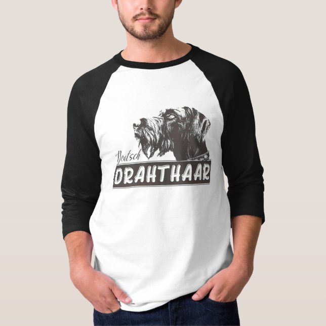 Deutsch Drahthaar T Shirt (Framsida)