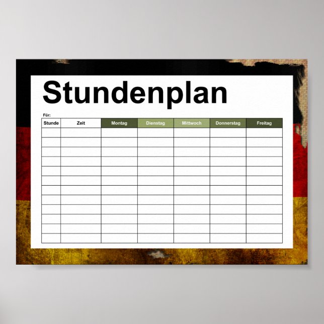 Deutsch Flagge - Vintage... Poster (Framsidan)