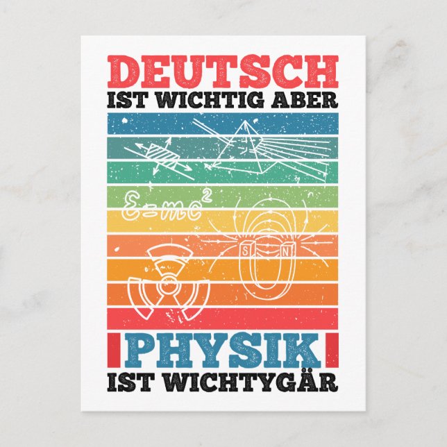 Deutsch Ist Wichtig Aber Physik Ist Wichtiger Vykort (Framsida)
