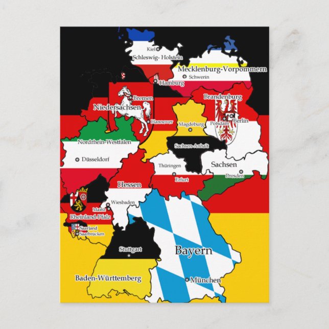 Deutsche Bundesländer Vykort (Framsida)
