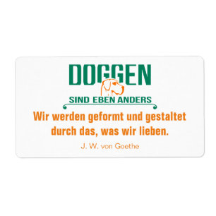 Deutsche Dogge Briefaufkleber Fraktsedel